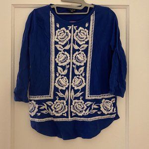 Lucky Brand Blue Floral Shirt (Size XS)